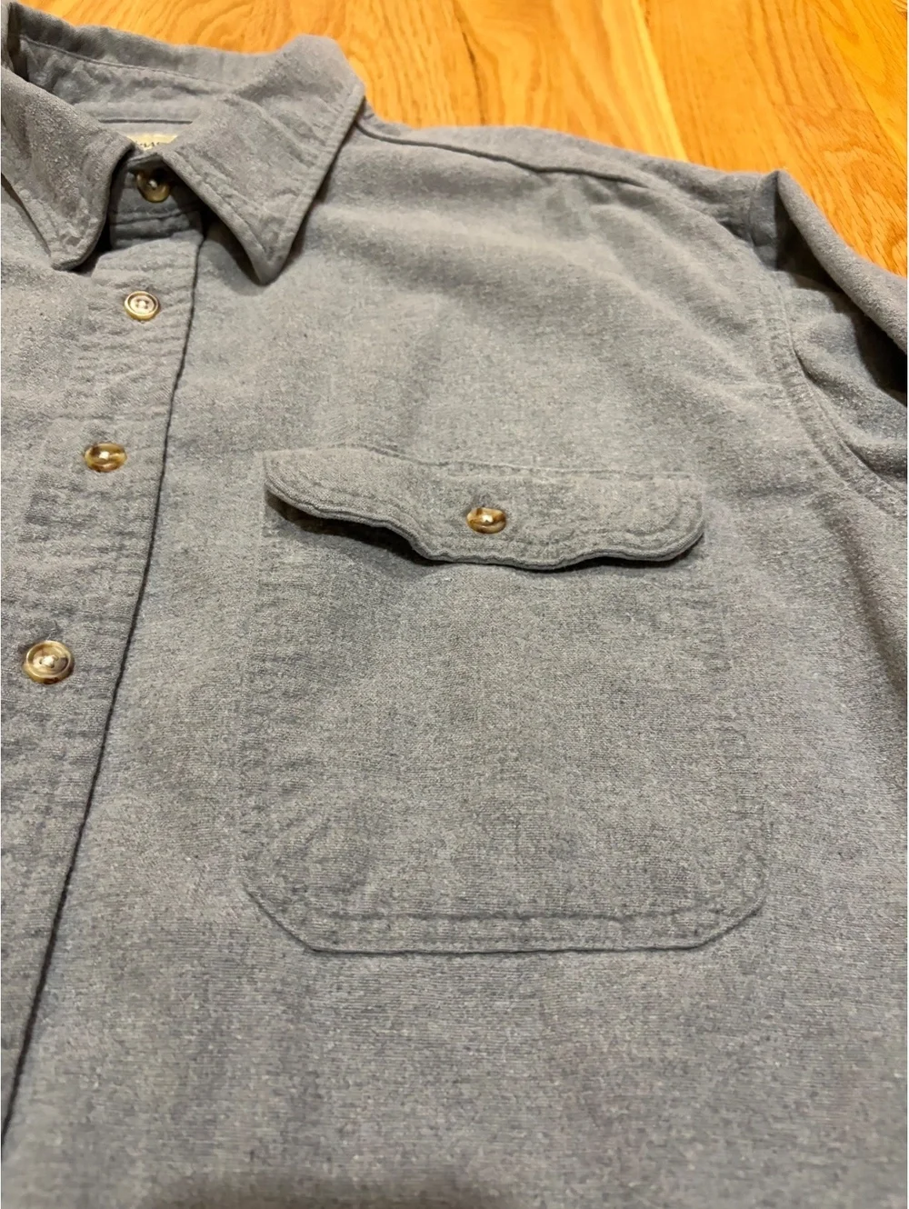 Men's vintage Fieldmaster heavyweight chamois flannel shirt XXL grey pockets
